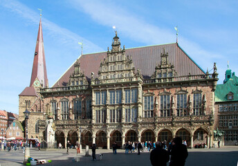 Fototapeta premium Bremer Rathaus, Rathaus zu Bremen, UNESCO Weltkulturerbe, Deutschland, Europa