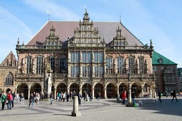 Fototapeta na wymiar Bremer Rathaus, Rathaus zu Bremen, UNESCO Weltkulturerbe, Deutschland, Europa