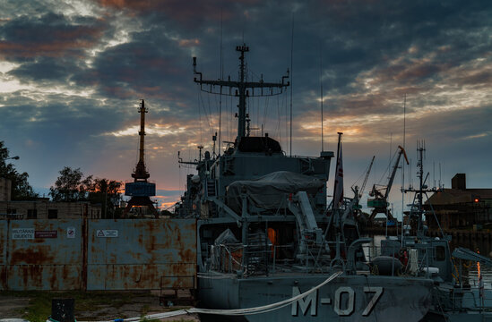 Liepaja fishing port, fishing boats, magic clouds