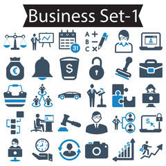 Fototapeta na wymiar Business set-1 Blue series icon (vector illustration)