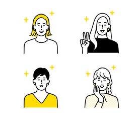 女性アイコンセット