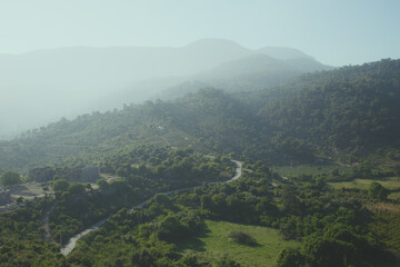 Naklejka premium morning in the mountains