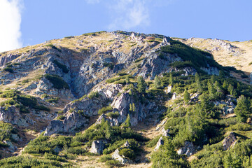 Beautiful authentic rocky landscape of the Pyrenees. Bulgaria. Natural mountain landscape as background.