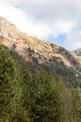 Beautiful authentic rocky landscape of the Pyrenees. Bulgaria. Natural mountain landscape as background.