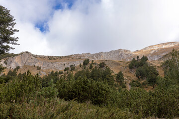 Beautiful authentic rocky landscape of the Pyrenees. Bulgaria. Natural mountain landscape as background.