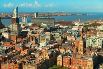 Liverpool skyline rooftop view