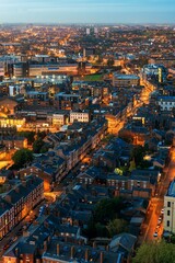 Fototapeta premium Liverpool skyline rooftop night view