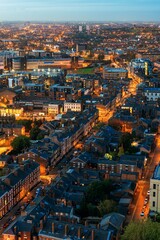 Liverpool skyline rooftop night view