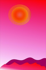   sun set scenery Art & Illustration