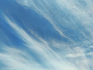 blue sky texture with beautiful cirrus clouds