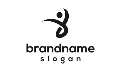 Fit people logo design vector