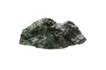 Triassic age limestone gray type Biomicrite, isolated on a white background.