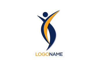 Logo design human people template vector