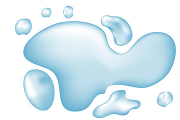 Vector Realistic Blue Pure Water Splash, at White Background
