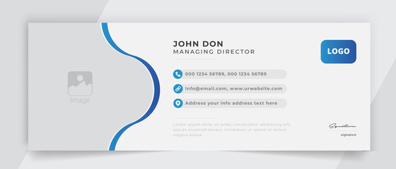 Corporate email signature banner vector template sign