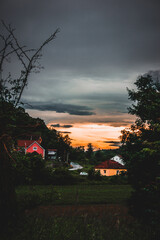 Sunset in the village, Barajevo city, Serbia 