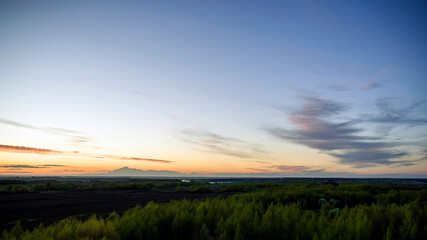 sunset over the field