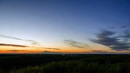 sunset over the river