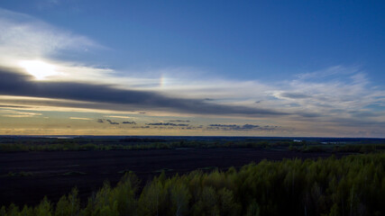 sunset over the river