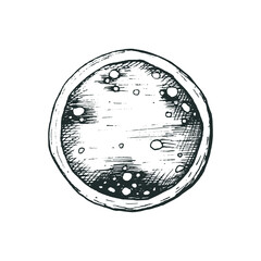 Vector illustration with Japanese drink matcha tea in a mug top view in freehand drawing style. Traditional tea packaging icon or cute design