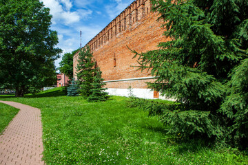 Fortress wall. Square in Memory of Heroes. Smolensk. Russia