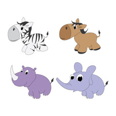 illustration vector graphic of cute  animal character cartoon isolated, perfect for cover, book, birthday card, gift card, wrap paper, sticker, t-shirt, memo, decoration