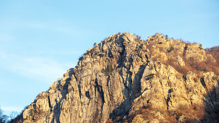 Beautiful authentic rocky landscape of the Pyrenees. Bulgaria. Natural mountain landscape as background.