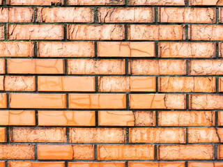 Fence of red brick as textured background