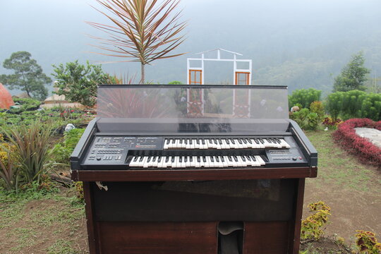 An Unused Old Outdoor Piano. Classical Piano For Photo Decoration