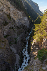 Fototapeta na wymiar Pré-Saint-Didier (Aosta). Dora river of Verney. The Orrido of Pré-Saint-Didier.