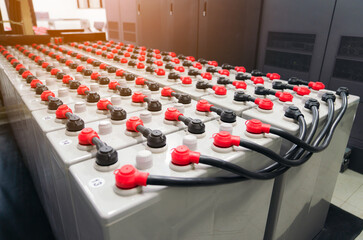 Battery pack in battery room in power plant for supply electricity in plant during shutdown phase,...