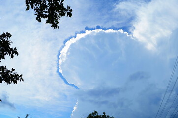 White cloud in the blue sky