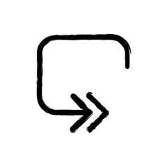 vector illustration hand drawn icon ofbutton loop forward