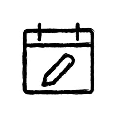 vector illustration hand drawn icon ofcalendar edit