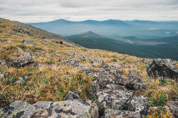 Fototapeta na wymiar Mountain landscape in the Northern Urals 
