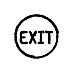 vector illustration hand drawn icon ofexit 1
