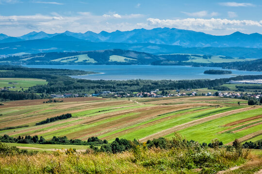 Orava water reservoir and Western Tatras from Rio de Klin, Slovakia