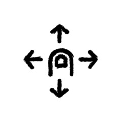 vector illustration hand drawn icon ofgesture expand