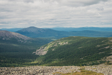 Mountain landscape Konzhakovskiy Kamen ural