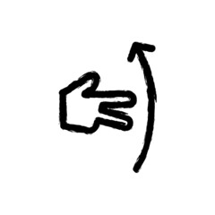 vector illustration hand drawn icon ofgesture two fingers swipe up