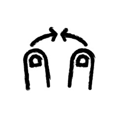 vector illustration hand drawn icon ofgesture zoom in