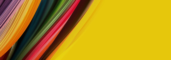 Abstract rainbow color strip wave paper background.