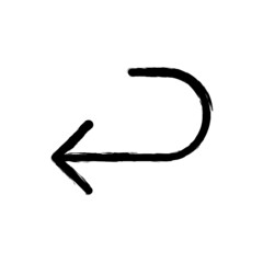 vector illustration hand drawn icon ofkeyboard arrow return