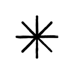 vector illustration hand drawn icon ofkeyboard asterisk