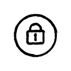 vector illustration hand drawn icon oflock circle