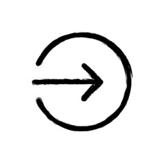 vector illustration hand drawn icon oflogout