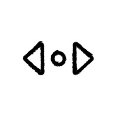 vector illustration hand drawn icon ofscroll horizontal 1