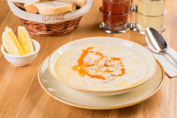 Turkish Traditional Tripe Soup / iskembe corbasi.