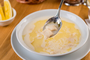 Turkish Traditional Tripe Soup / iskembe corbasi.