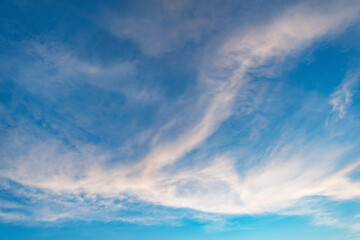 Amazing cloudscape on the sky at sunset time.
